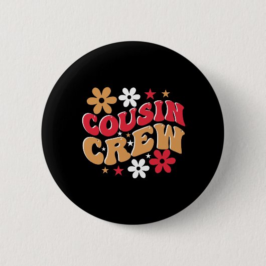 Badge Rond 5 Cm Équipe de Cousin de Noël (Devant)