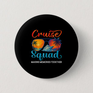Badge Rond 5 Cm Équipe de croisière 2025 Amis Famille Vacances Cor