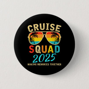Badge Rond 5 Cm Équipe de croisière 2025 Groupe familial correspon