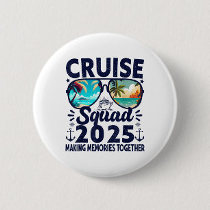 Badge Rond 5 Cm Équipe de croisière 2025 Voyage d'été Groupe de vo