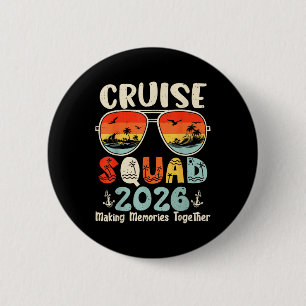 Badge Rond 5 Cm Équipe de croisière 2026 Été Vacances Famille asso