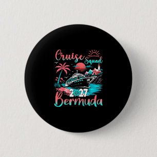 Badge Rond 5 Cm Équipe de croisière bermuda 2027 vacances tropical