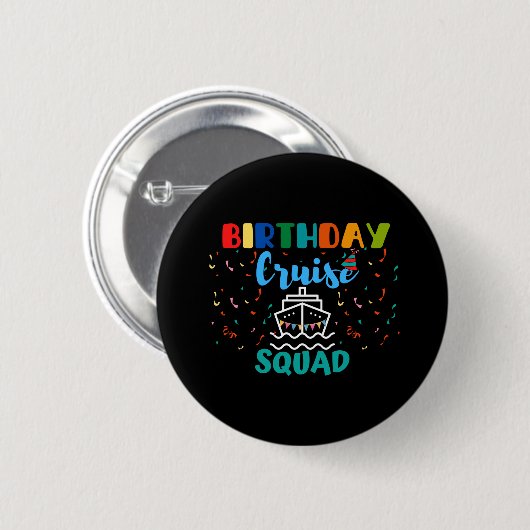 Badge Rond 5 Cm Équipe de croisière d'anniversaire (Devant & derrière)
