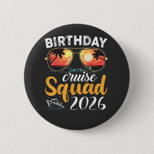 Badge Rond 5 Cm Équipe de croisière d'anniversaire 2026 Vacances e