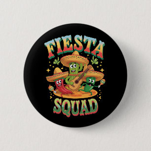 Badge Rond 5 Cm Équipe de fête drôle Cinco De Mayo Fête mexicaine