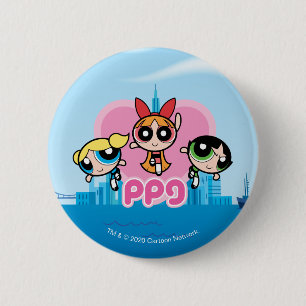 Badge Rond 5 Cm Équipe de filles Powerpuff stupéfiant