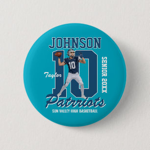 Badge Rond 5 Cm Équipe de football Maillot personnalisé Numéro Pho