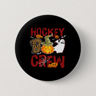 Badge Rond 5 Cm Équipe de Hockey Boo Crew Halloween Joueurs Entraî