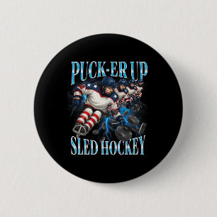 Badge Rond 5 Cm Équipe de hockey sur luge pour femmes et filles Sp