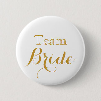 Badge Rond 5 Cm Équipe de Mariage d'or blanc