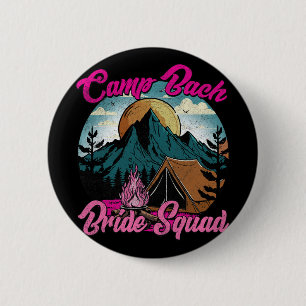 Badge Rond 5 Cm Équipe de mariée camping rétro camp de fête de bac