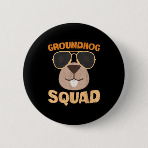 Badge Rond 5 Cm Équipe de marmotte drôle Bonne journée de la marmo