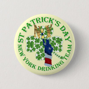 Badge Rond 5 Cm Équipe de New York à boire St Patrick's day