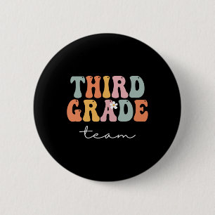 Badge Rond 5 Cm Équipe De Niveau Retro Super Vintage Premier Jour
