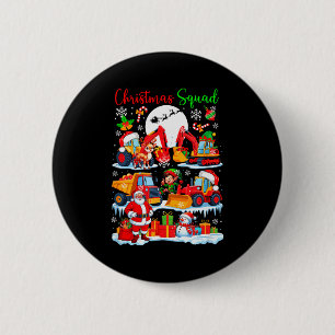 Badge Rond 5 Cm Équipe de Noël Camions de construction Excavateurs