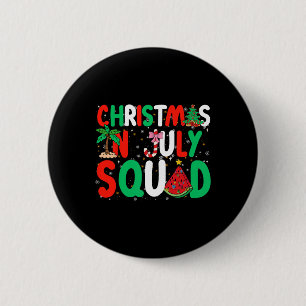 Badge Rond 5 Cm Équipe de Noël en Juillet Drôle d'Été Xmas Hommes