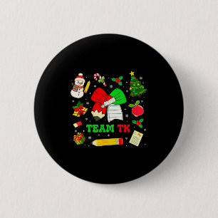Badge Rond 5 Cm Équipe de nœud coquette Tk Noël transitionnel mate