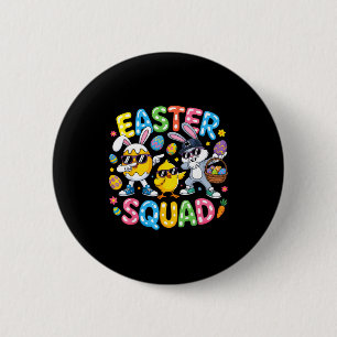 Badge Rond 5 Cm Équipe de Pâques lapin œuf poussin équipage assort