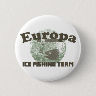 Badge Rond 5 Cm Équipe de pêche de glace d'Europa