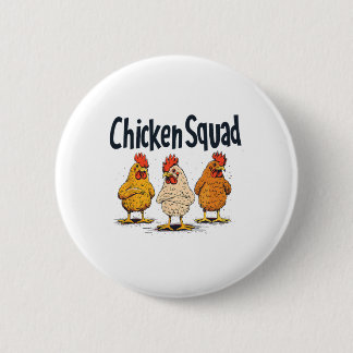 Badge Rond 5 Cm Équipe de poulets Ferme drôle Amateur d'animaux Hu