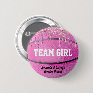 Badge Rond 5 Cm Équipe de révélation de genre de basketball Fille