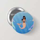 Badge Rond 5 Cm équipe de sirènes (Devant & derrière)