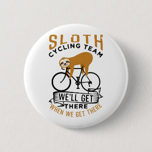 Badge Rond 5 Cm Équipe de Sloth Cycling
