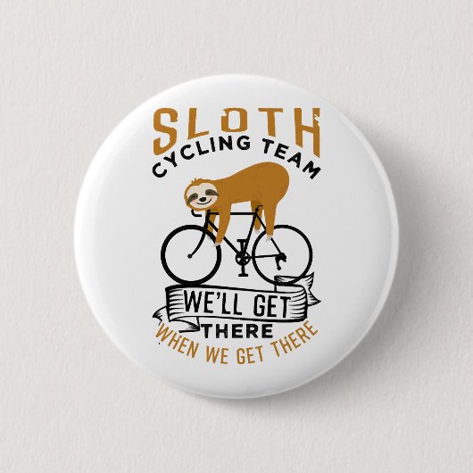 Badge Rond 5 Cm Équipe de Sloth Cycling (Devant)