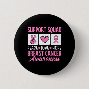 Badge Rond 5 Cm Équipe De Soutien Au Cancer Du Sein Pour Les Guerr