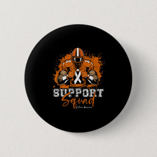 Badge Rond 5 Cm Équipe de soutien Football Orange Ribbon Leukemia 
