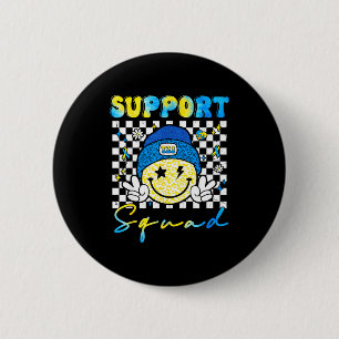 Badge Rond 5 Cm Équipe de soutien Groovy Sensibilisation au syndro