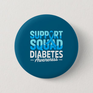 Badge Rond 5 Cm Équipe de soutien Je porte le bleu Diabète de type