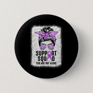 Badge Rond 5 Cm Équipe de soutien Messy Bun Guerrier Purple Epilep