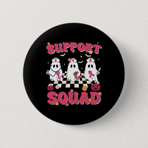Badge Rond 5 Cm Équipe de soutien Rétro Super infirmière Cancer du
