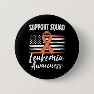 Badge Rond 5 Cm Équipe de soutien Ruban orange de sensibilisation 