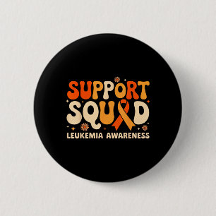 Badge Rond 5 Cm Équipe de soutien Ruban orange Leucémie Cancer du