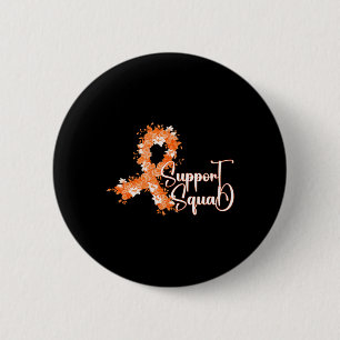 Badge Rond 5 Cm Équipe de soutien Ruban orange Leucémie Cancer du 