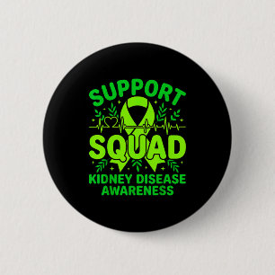Badge Rond 5 Cm Équipe de soutien ruban vert maladie rénale