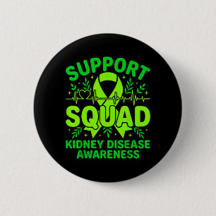 Badge Rond 5 Cm Équipe de soutien Ruban vert Maladie rénale