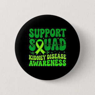 Badge Rond 5 Cm Équipe de soutien Ruban vert Maladie rénale