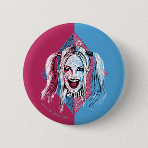 Badge Rond 5 Cm Équipe de suicide   Harley Laugh