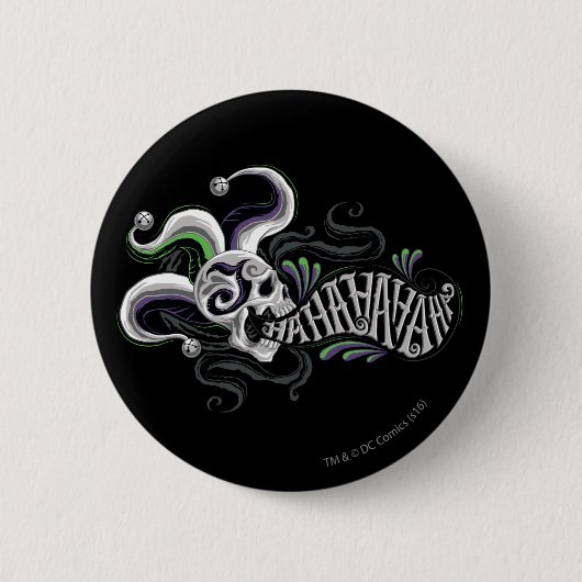 Badge Rond 5 Cm Équipe de suicide | Joker Skull - Haha (Devant)