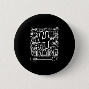 Badge Rond 5 Cm équipe de typographie de 4e année quatrième rentré