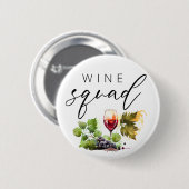 Badge Rond 5 Cm Équipe de vin aquarelle vintage (Devant & derrière)