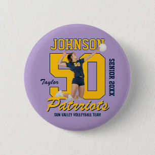 Badge Rond 5 Cm Équipe de volley-ball Maillot personnalisé Photo N