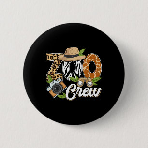 Badge Rond 5 Cm Équipe de zoo Animaux de safari Faune Animal Sauva