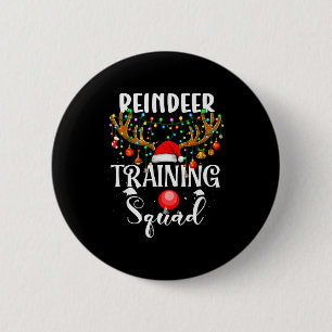 Badge Rond 5 Cm Équipe d'entraînement de coureur de renne de Noël