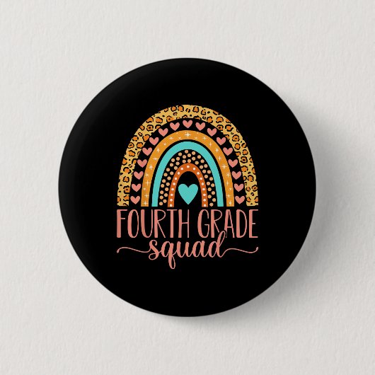 Badge Rond 5 Cm Équipe d'équipe de 4e année Enseignant de 4e année (Devant)