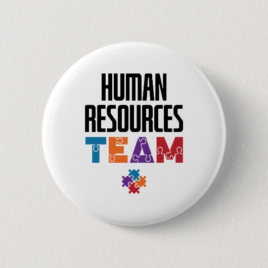 Badge Rond 5 Cm Équipe des ressources humaines RH (Devant)