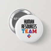 Badge Rond 5 Cm Équipe des ressources humaines RH (Devant & derrière)